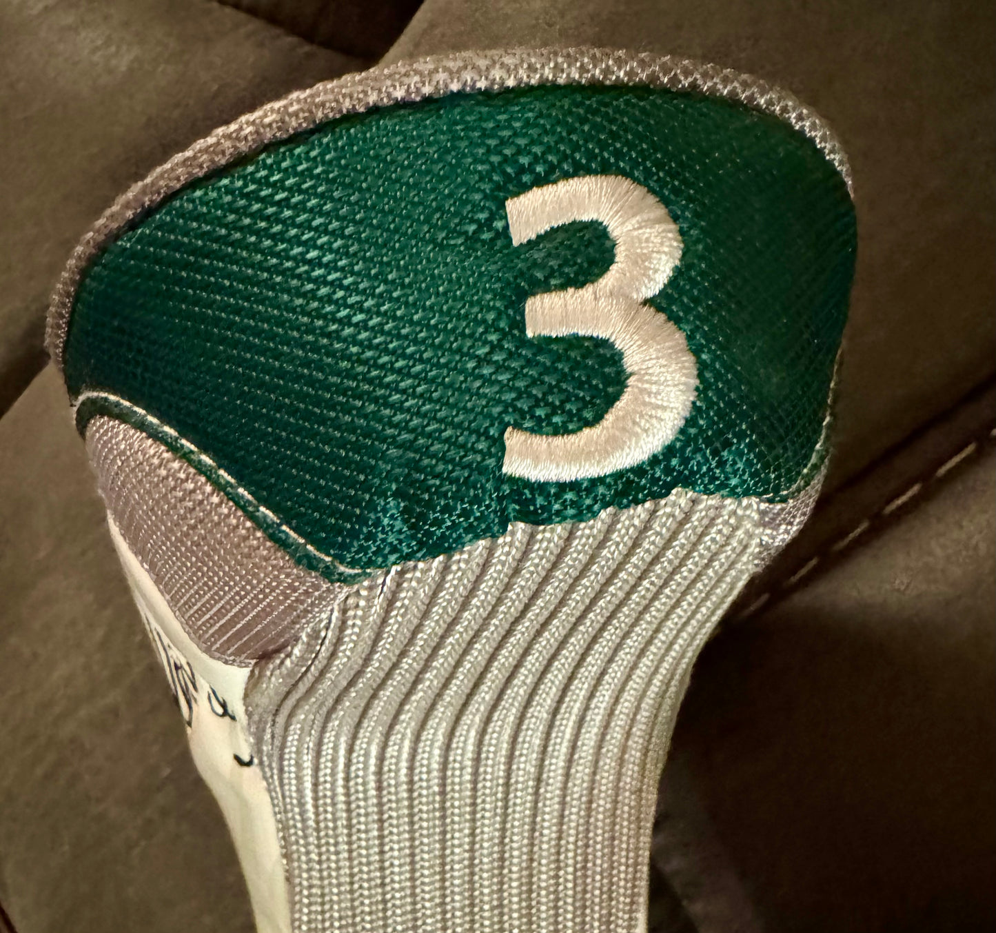 2 Vintage Callaway Headcovers - 3 & D included - Color: Green and Cream